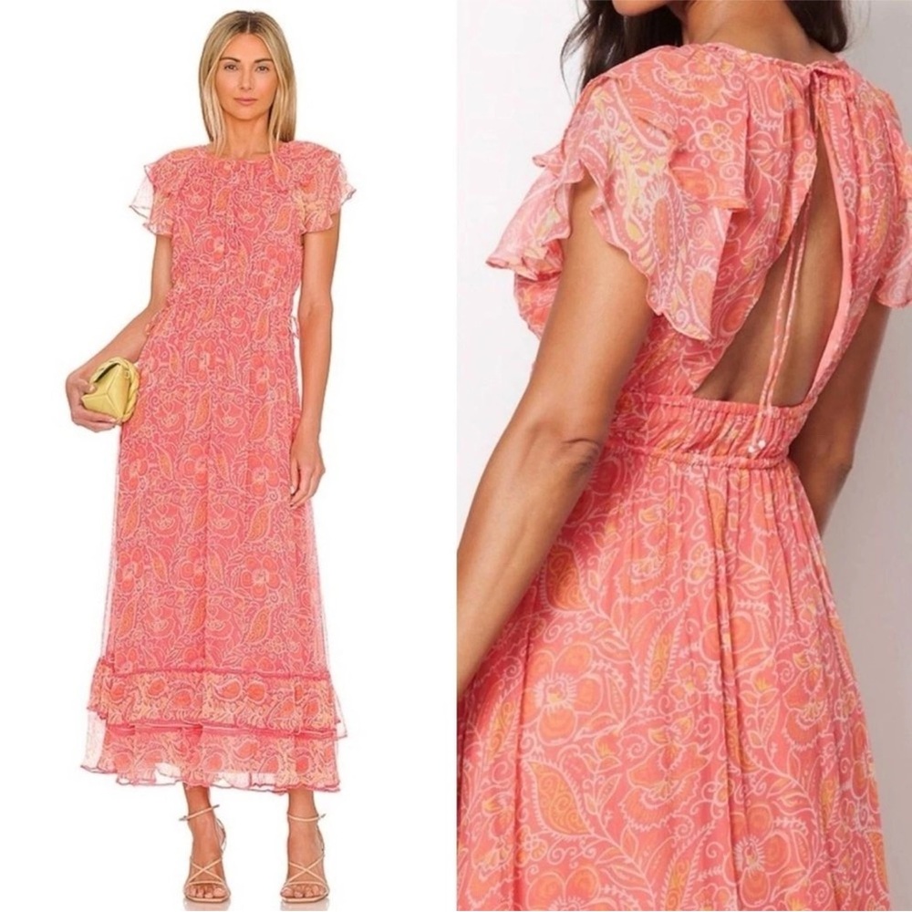 Cleobella Hannah Maxi Dress In Blossom Floral Block Print, Pink - Size S